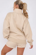 Fleece set: 1/2 zip hoodie and shorts 