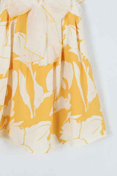 Gelbes Sommerkleid mit Schleife (2-5 Jahre)
